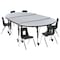 Flash Furniture Oval 47.5 W, 76 L, 25 H, Chrome, Laminate, Particleboard, Plastic, Steel, Grey XU-GRP-12CH-A3048CON-48-GY-T-P-CAS-GG - alternate 3